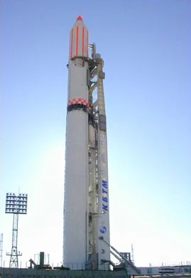 Zenit-2 on the launch pad at Baikonur in 2001.
