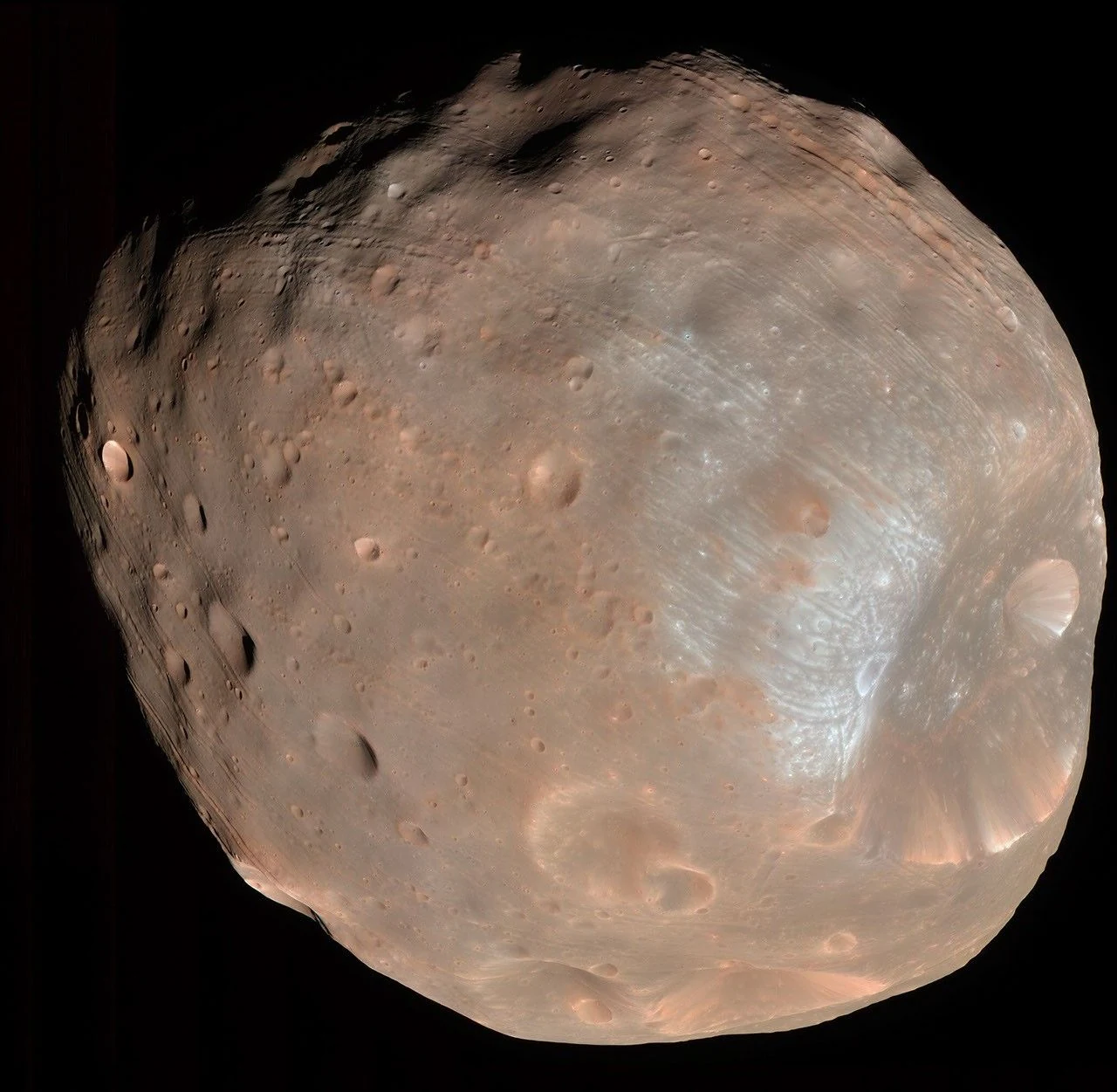 Phobos · HiRISE, composite visible et proche infrarouge