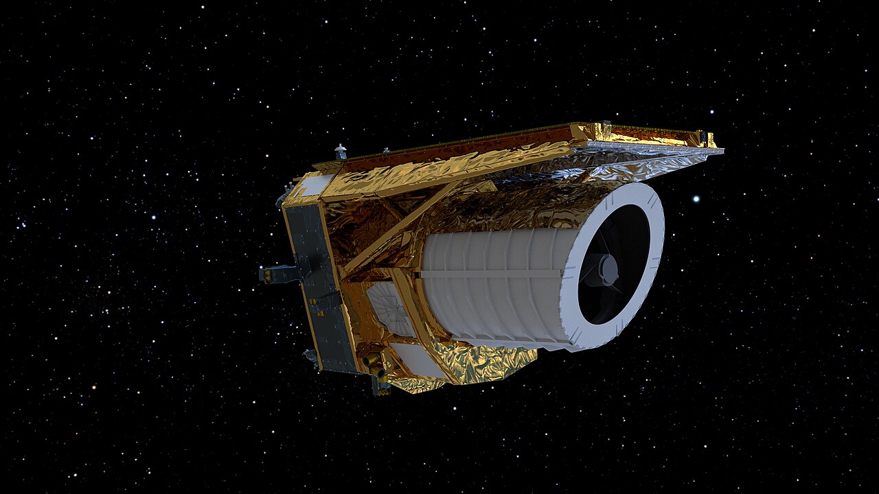 Künstlerische Darstellung des Weltraumteleskops Euclid.