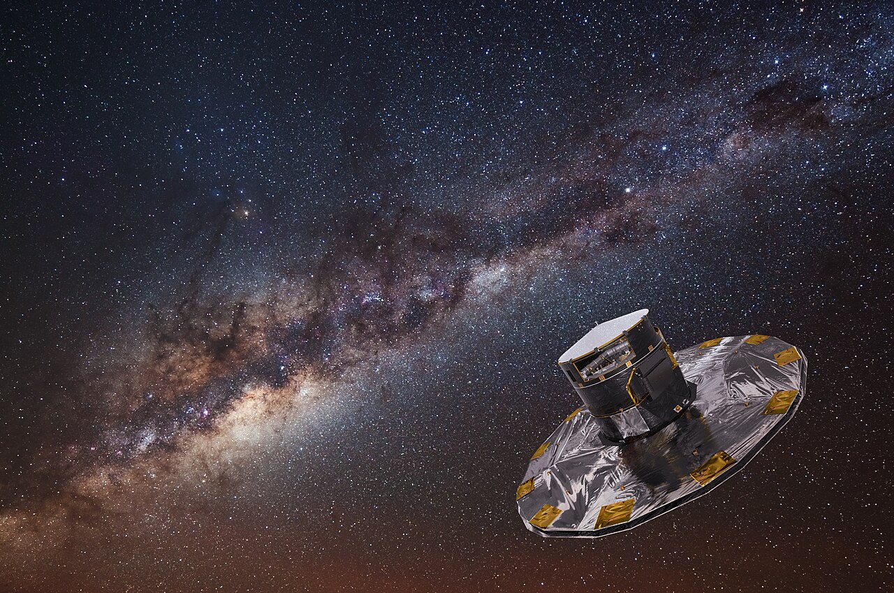 Künstlerische Darstellung des Weltraumteleskops Gaia.