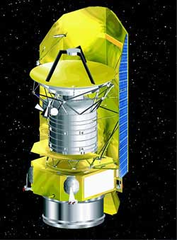 Künstlerische Darstellung des Weltraumteleskops Herschel.