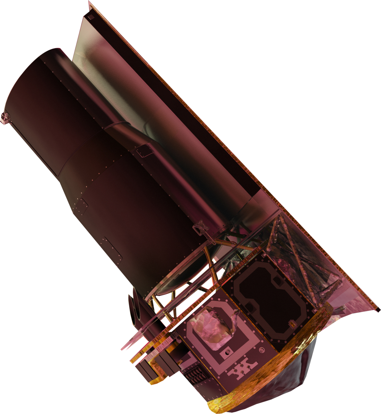 Künstlerische Darstellung des Weltraumteleskops Spitzer.